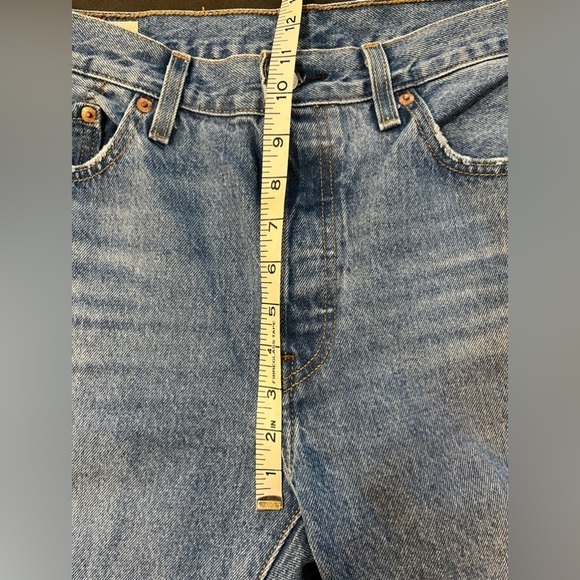 Levi’s 501 Premium Womens Distressed Button Fly High Rise Blue Jeans Sz 29/30 - Picture 15 of 15